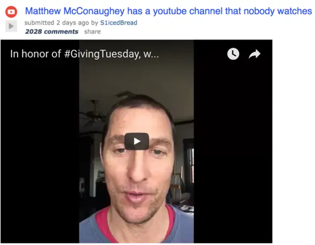 Matthew McConaughey Has Been Posting To YouTube For Over Two Years And ...