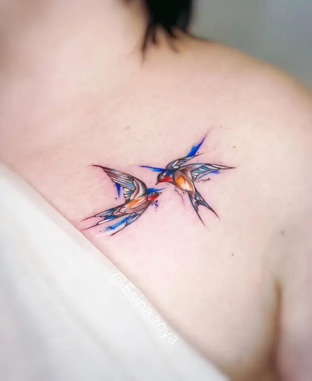 Акварельные мини-татуировки: 13 самых красивых дизайнов