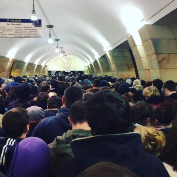 Давка в московском метро (7 фото)