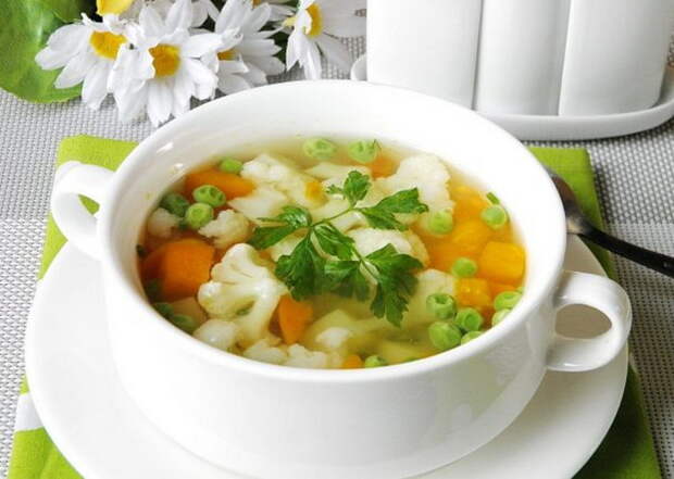 Добавляйте минимум специй в овощной суп.