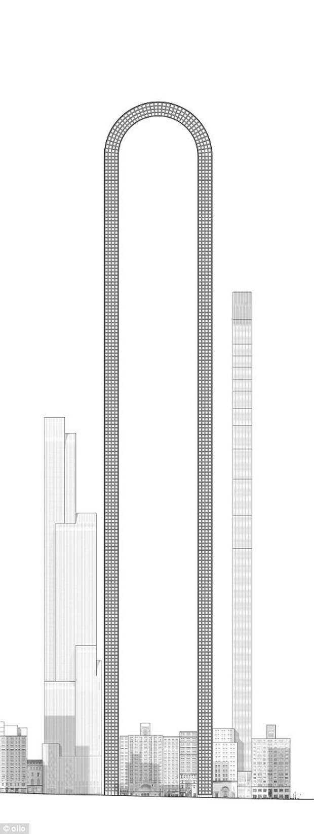 Студия Oiio убеждена,что ей удастся построить одно из самых престижных зданий на Манхэттене длина, небоскреб, нью-йорк