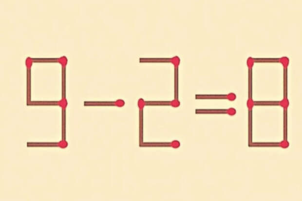 Головоломка со спичками: исправьте ошибку в примере одним движением
