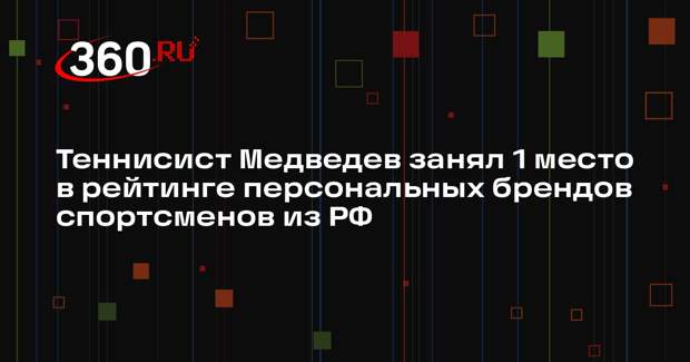 Теннисист Медведев занял 1 место в рейтинге персональных брендов спортсменов из РФ