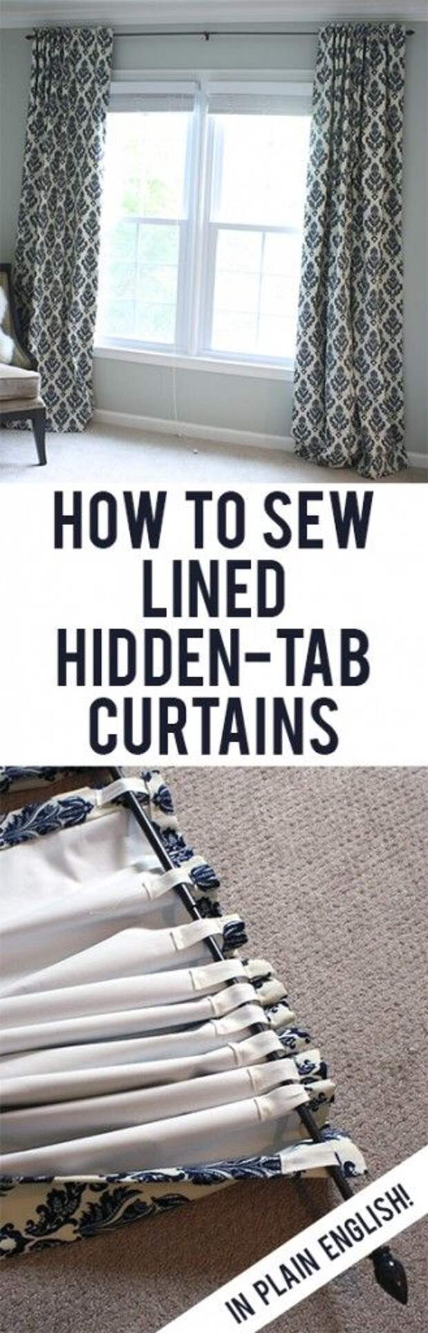 Easy, straightforward steps to making your own black-out lined back-tab curtains!: 