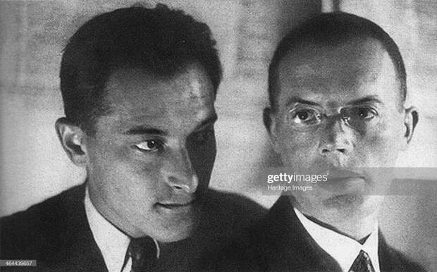 Writers Ilya Ilf and Yevgeny Petrov. Artist: Anonymous : News Photo