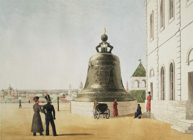 Художник XIX века тактично изобразил колокол с целой стороны. Акварель Гилбертсона.