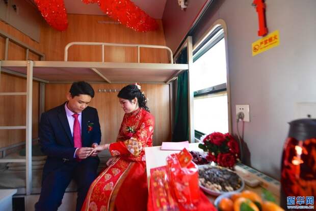 Свадьба китайских железнодорожников железнодорожник, китай, свадьба