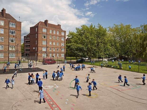 Seabright Primary School, Лондон, Англия дети, игровые площадки, мир, путешествия, страны