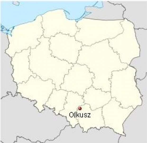 Расположение города Олькуш