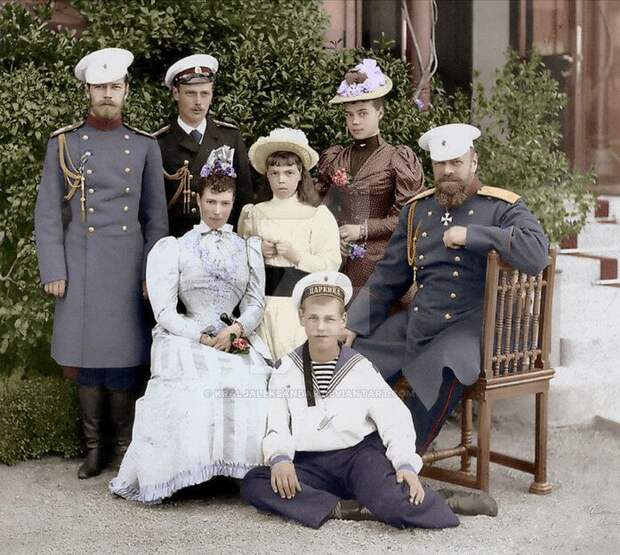 Император с семьей в Гатчине, 1886 г. 