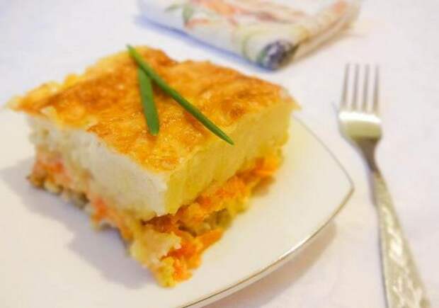 Рыбная запеканка с овощами и сыром
