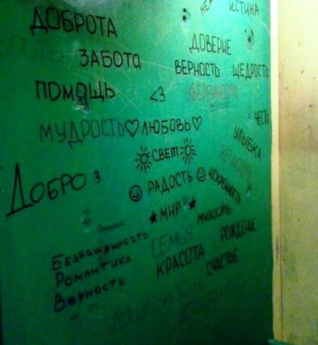 Забавные надписи в подъездах. Злые и добрые