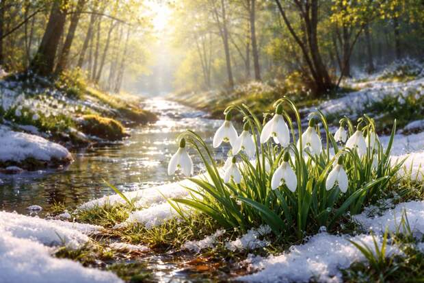 Синоптики назвали, когда в России начнёт таять снег
