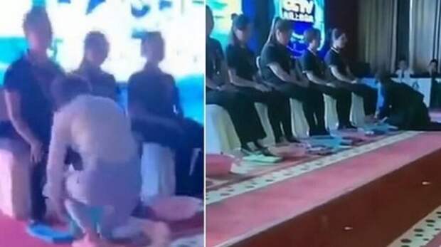 Китайские руководители решили вымыть ноги своим работникам