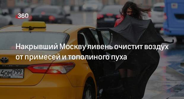 Синоптик Позднякова: при ливне в Москве выпадут 10-14 мм осадков и осядет пух