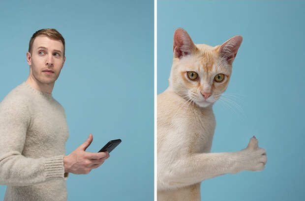 Фотограф делает снимки людей и котов, которые выглядят как двойники | Канобу - Изображение 13