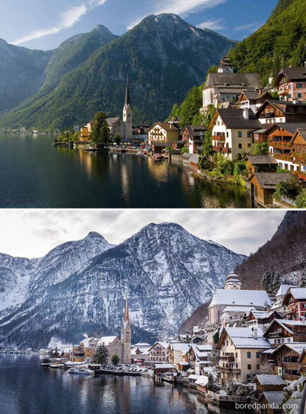 Небольшая деревенька с небольшим количеством населения, затерявшаяся среди альпийских гор.