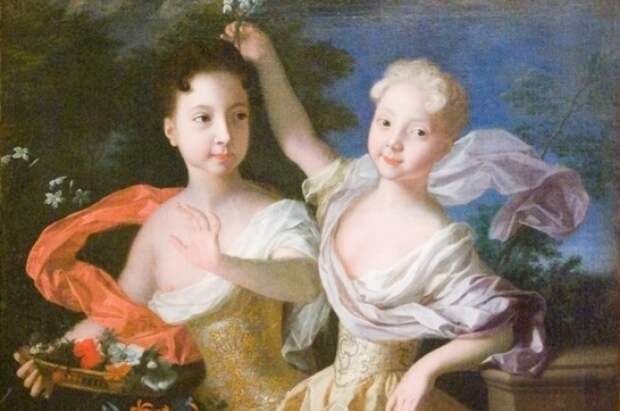 Портрет царевен Анны Петровны и Елизаветы Петровны. Луи Каравак, 1717 год.
