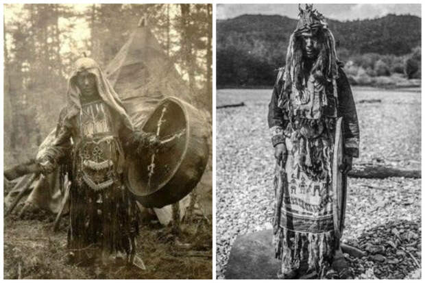 Поразительные шаманские атрибуты в исторических фотографиях исторические фото, костюмы, шаманы