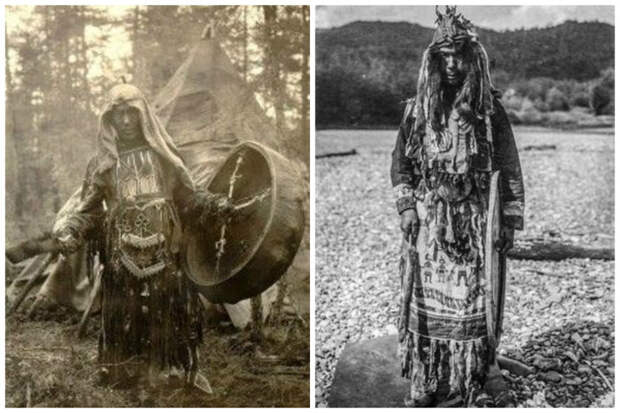Поразительные шаманские атрибуты в исторических фотографиях исторические фото, костюмы, шаманы