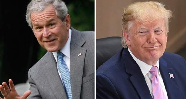 Номинанты на «Золотую малину» - Джордж Буш-младший (2004) и Дональд Трамп (2019). 