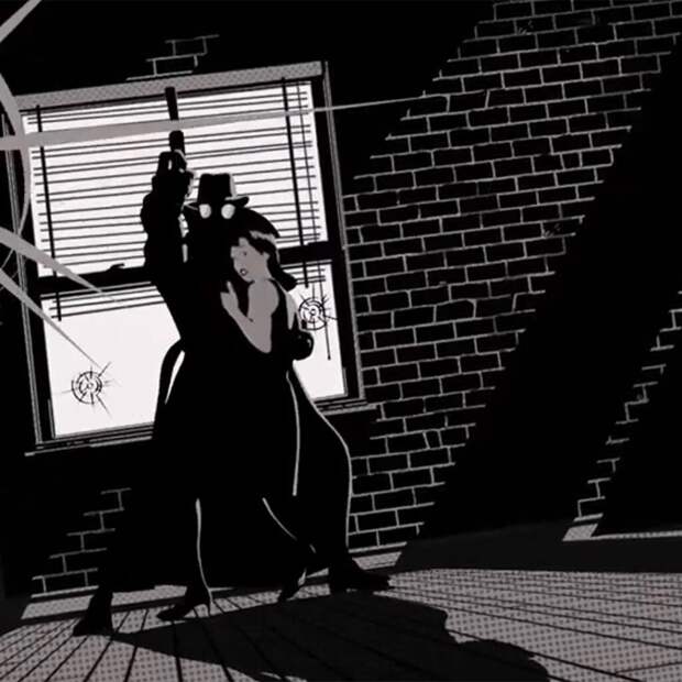Spider-Man Noir in Action on Into the Spider-Verse