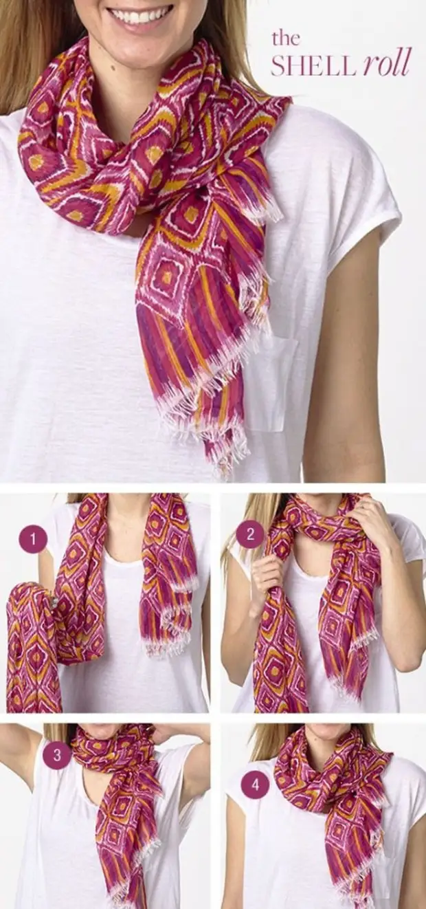 Способы завязывать шарфы пошагово