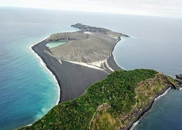 Рождение нового острова в Тихом океане извержение вулкана, рождение нового острова, тихий океан