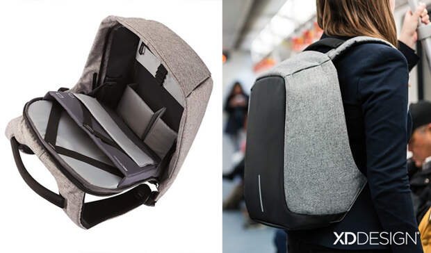 Anti Theft Backpack Where The Zipper Is Fully Hidden Inside And No Thief Will Find How To Open It