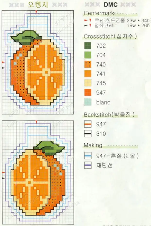 Схема вышивка крестом мандарины