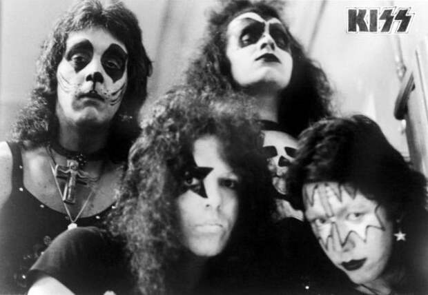 Первый пробный макияж группы Kiss, 1973 год, США было, история, фото