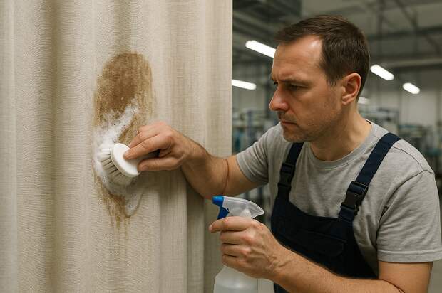 Удаление пятен со штор: профессиональные методы