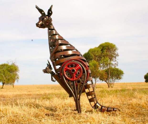 Австралиец превращает груды металлолома в удивительные скульптуры  Джордан Спригг, Скульптуры, искусство, металлолом, своими руками