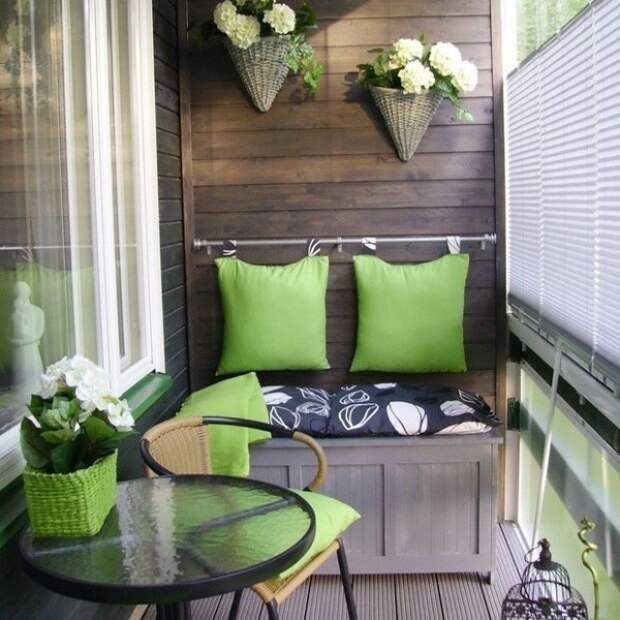идеи дизайна маленького балкона уютное место отдыха