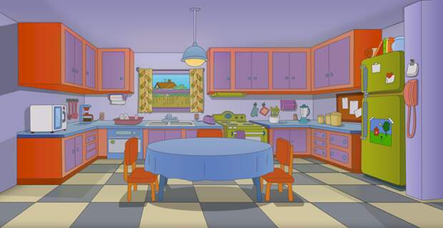 Пара воссоздала легендарную кухню Симпсонов в собственном доме дизайн, креатив, кухня, ремонт, симпсоны