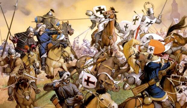 В битве при Легнице участвовали даже рыцари Тевтонского ордена.