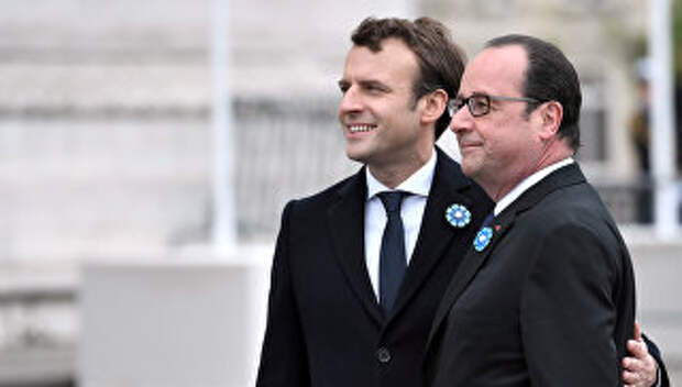 Франсуа Олланд и Эммануэль Макрон. Архивное фото