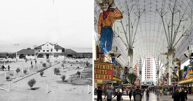 Лас-Вегас тогда и сейчас: от железнодорожного депо до неонового «города грехов»