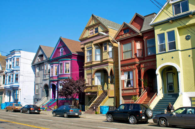 San Francisco, California San Francisco, California архитектура, пейзаж, разноцветные города, юмор