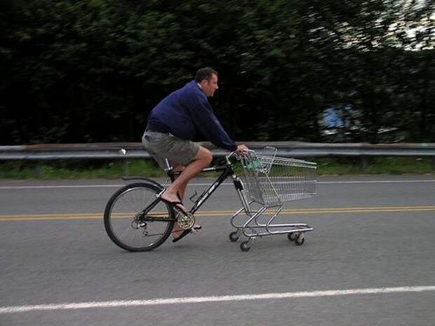 Велосипед-тележка для удобной поездки за покупками