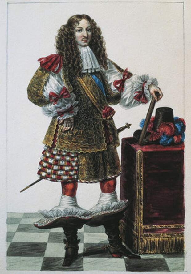 Людовик XIV (1638-1715) в возрасте 22 лет, 1660 г. Рисунок Ланте