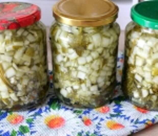 Заготовка из огурцов для салатов и первых блюд