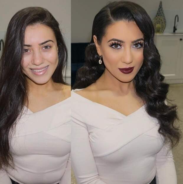 12. Шик в стиле "ретро" до и после, до и после макияжа, макияж