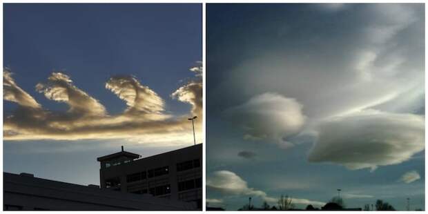 Облака слева необычное, природа, удивительное