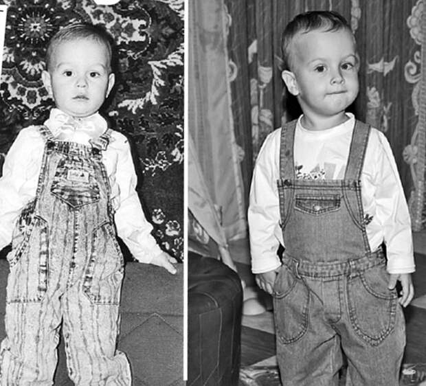 Егор родился очень похожим на отца: справа - внук Наталии, слева - ее сын Артем в детстве. Фото: Личный архив