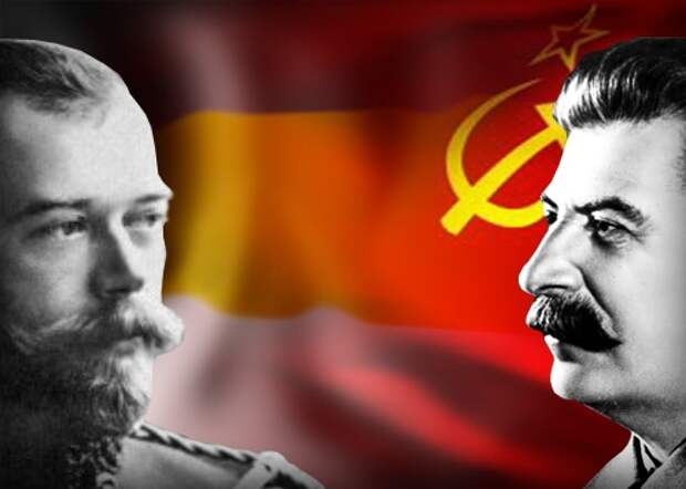 коллаж Николай 2, Сталин, белые, красные|Фото: