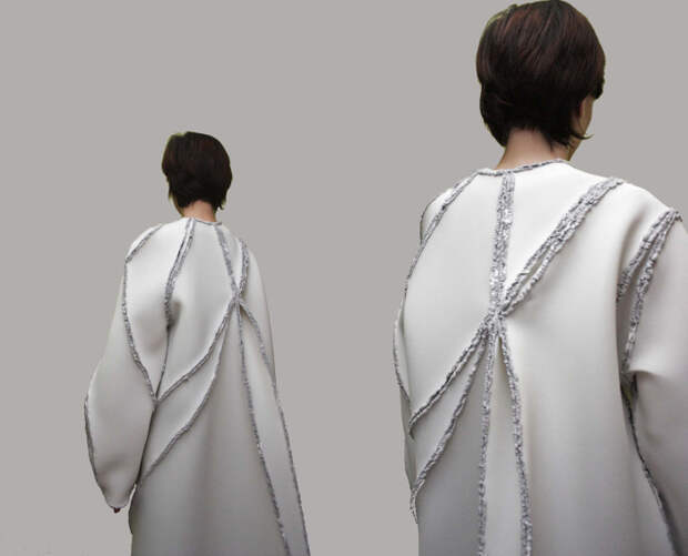 Пальто из спаянных между собой кусков материала от Зиты Мерени (Zita Merenyi). 