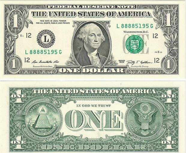 Аверс и реверс американского доллара. | Фото: bigpicture.com.ua.