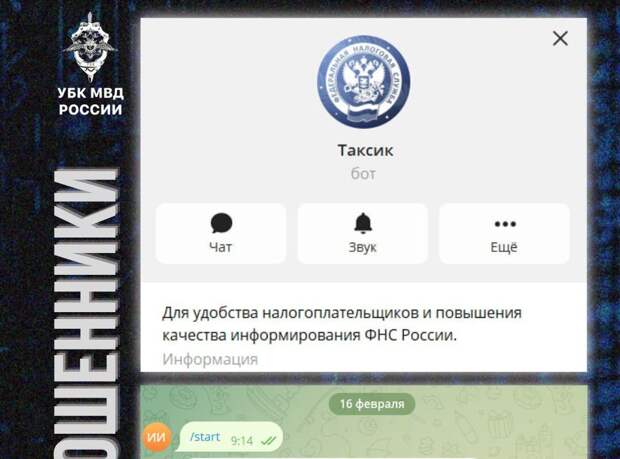 МВД предупредило о мошенническом чат-боте, выдающем себя за ресурс ФНС