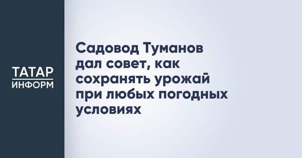 Садовод Туманов дал совет, как сохранять урожай при любых погодных условиях